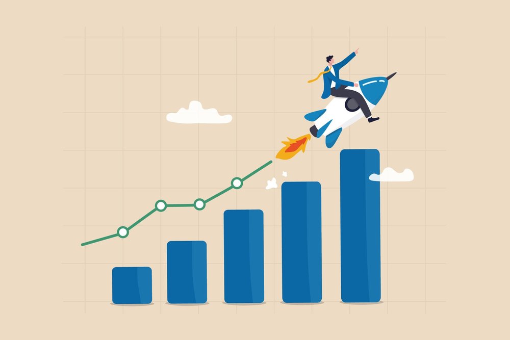 Business growth charts and performance analytics illustration